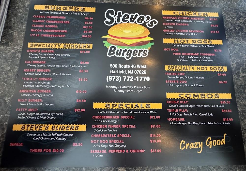 Steve's Burgers Menu image 2