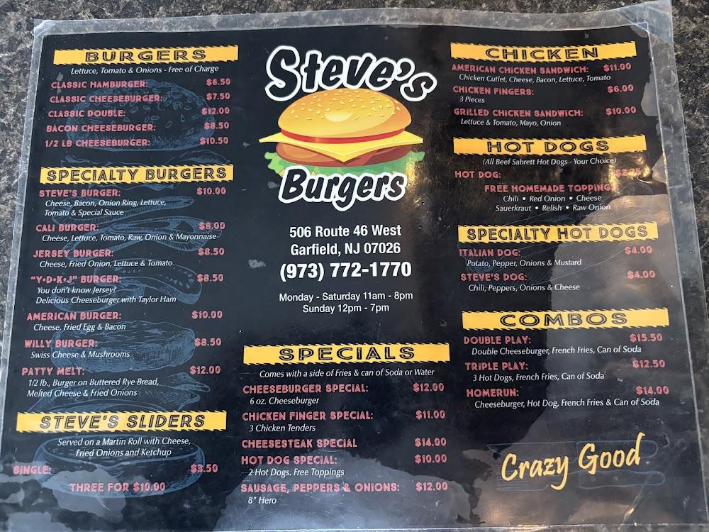 Steve's Burgers Menu image 3